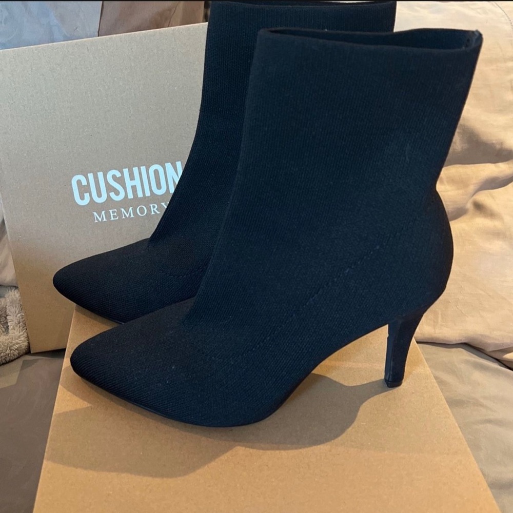 Black booties heels